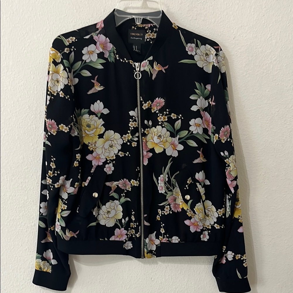 Forever 21 Floral Bomber Jacket - Picture 2 of 9